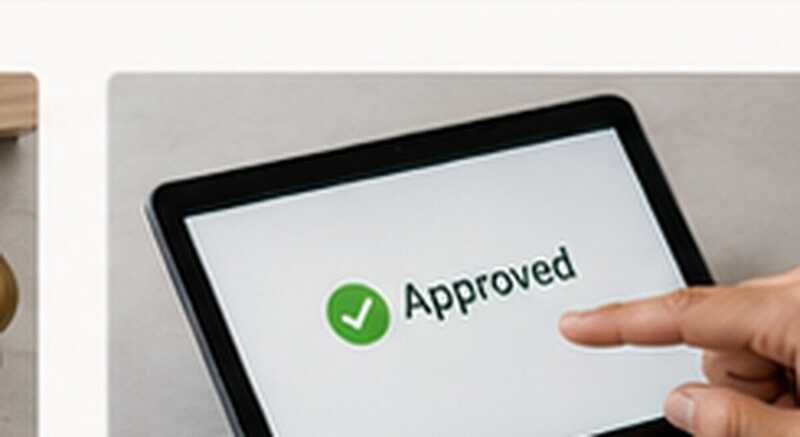 Project approval screen on a tablet with an approval action being selected